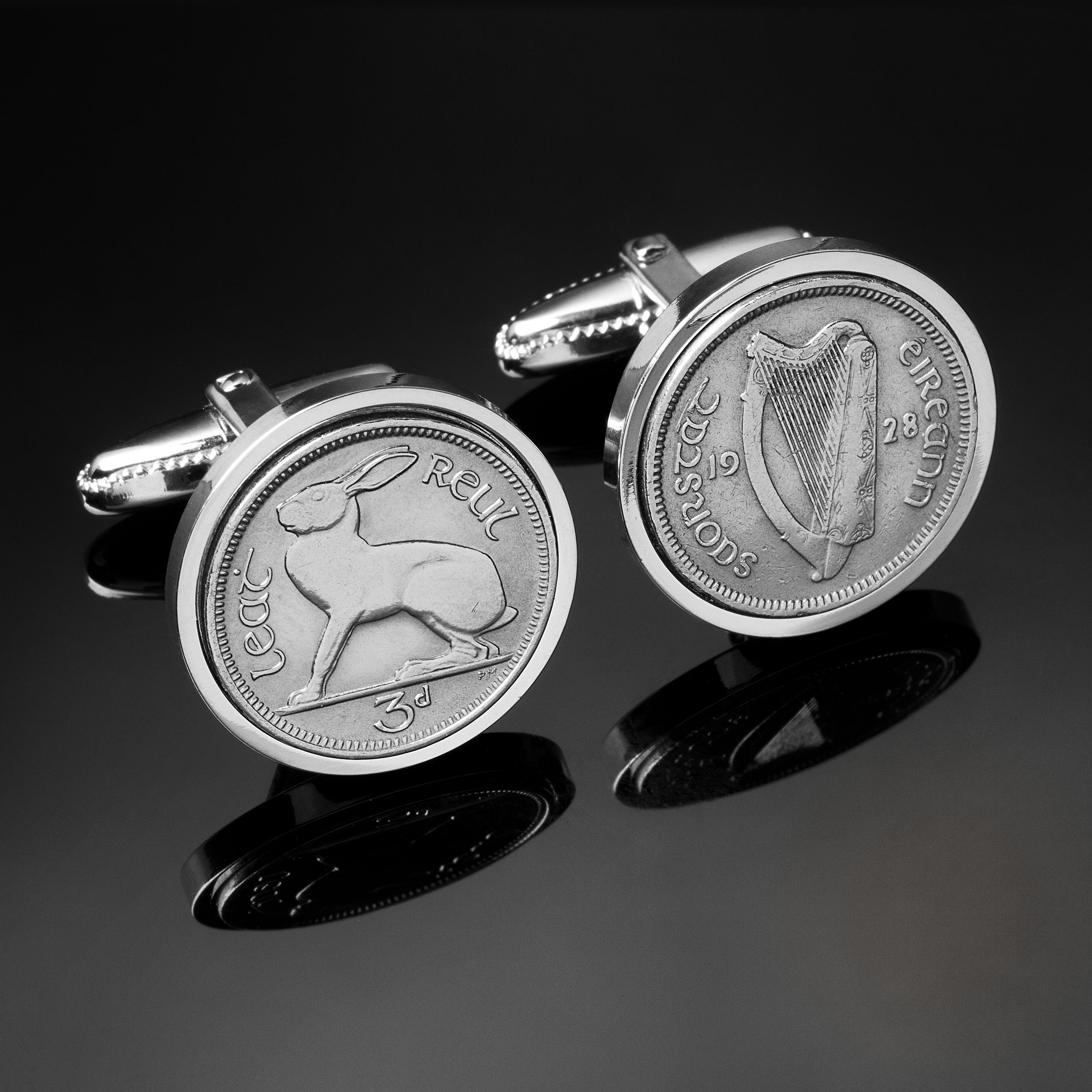 Handmade Irish Coin Cufflinks Perfect as Birthday Presents