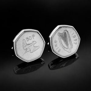 1977 Irish 50p coin cufflinks