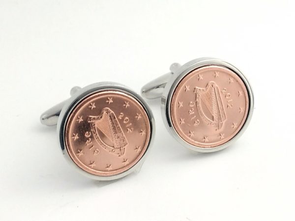 2012 Irish 1 cent coin cufflinks