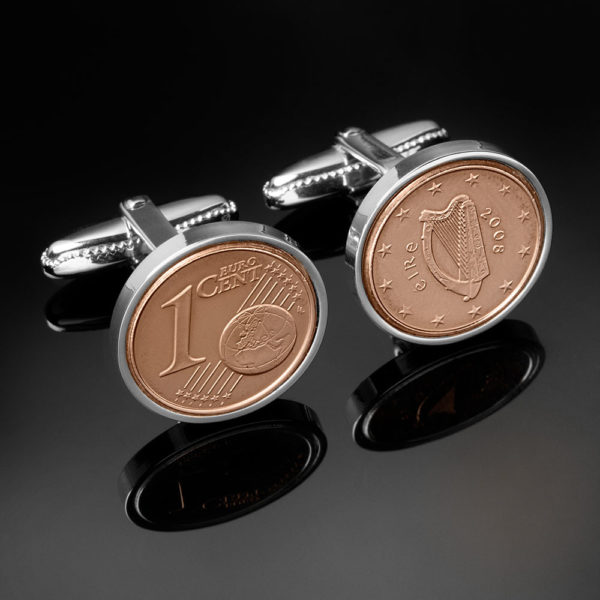 2004 Irish 1 cent coin cufflinks